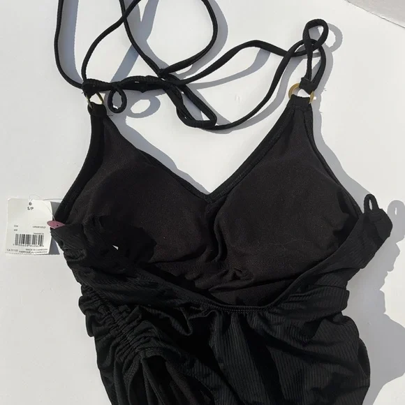 Black Ruched Swimsuit - Picture 3 of 5